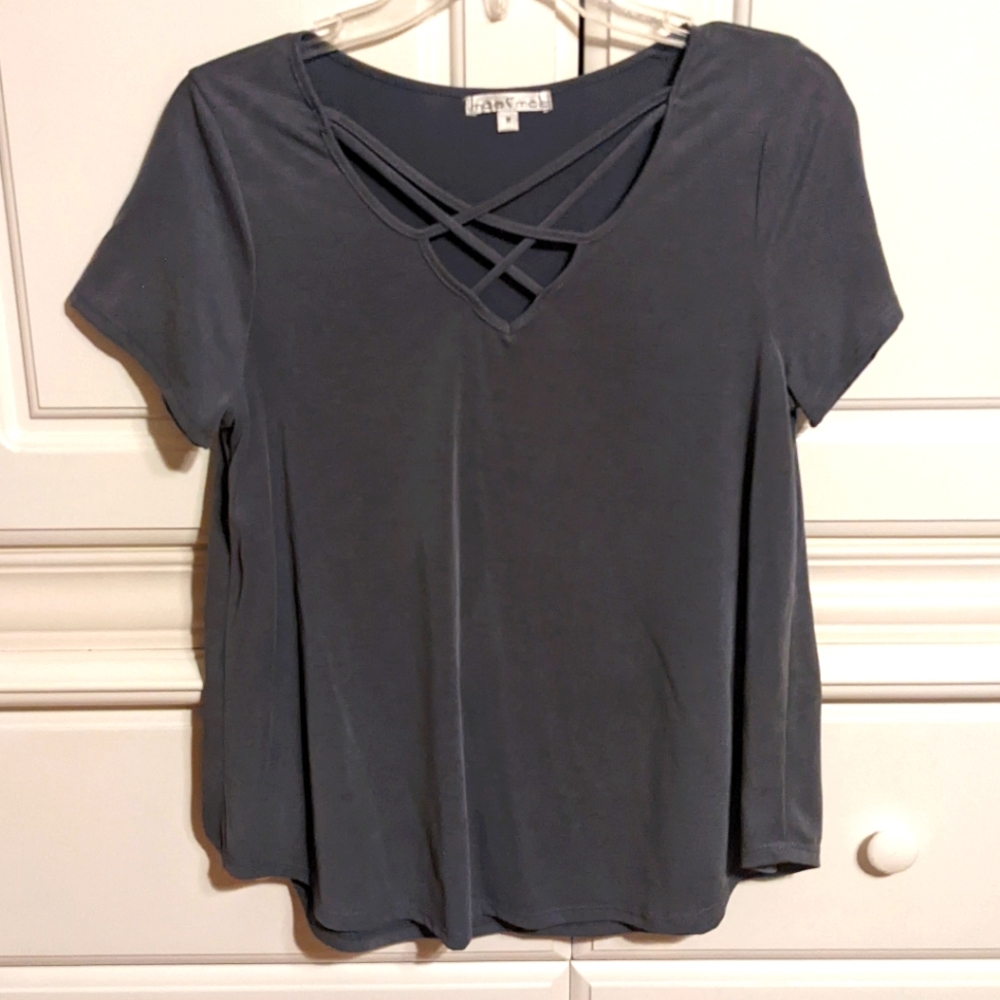 Charcoal Flowy Top